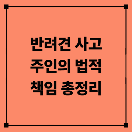 반려견 사고, 주인의 법적 책임 총정리|개물림·맹견 사고·입마개 의무