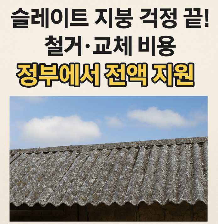 슬레이트 지붕 철거,교체 비용 정부에서 전액 지원