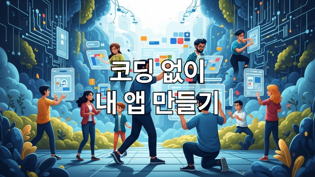 코딩 없이 앱과 웹사이트를 쉽게 만드는 다양한 사람들이 노코드 툴을 활용하는 모습
