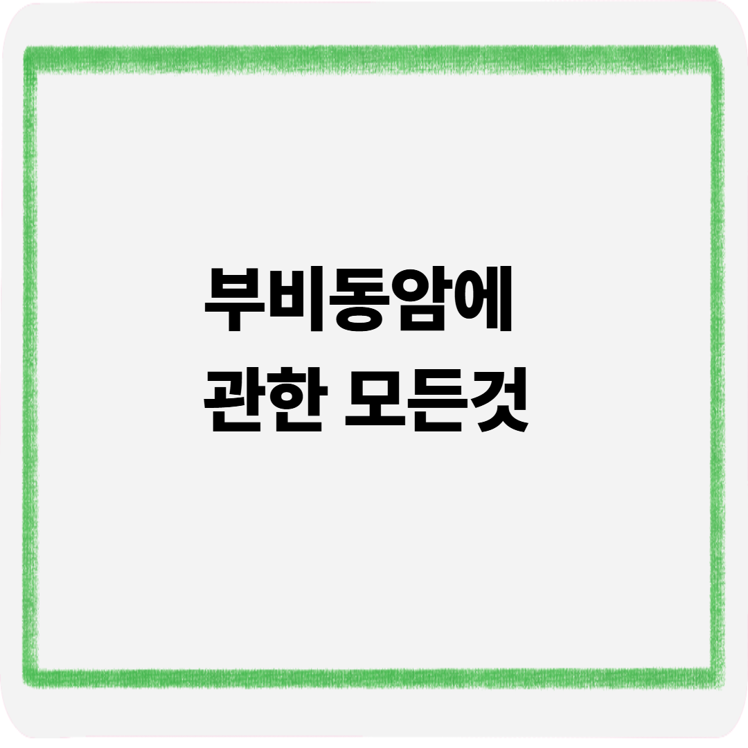 부비동암에 관한 모든것