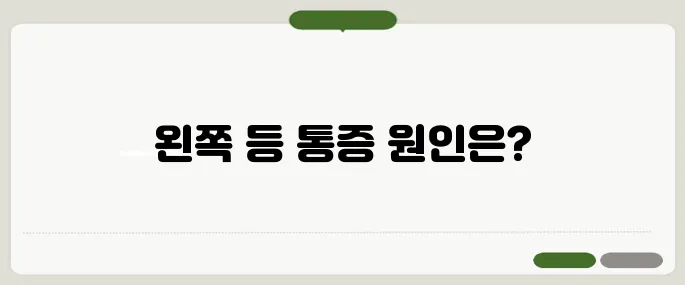 왼쪽 등이 아픈 증세 심장·위장·근육통 모두 점검