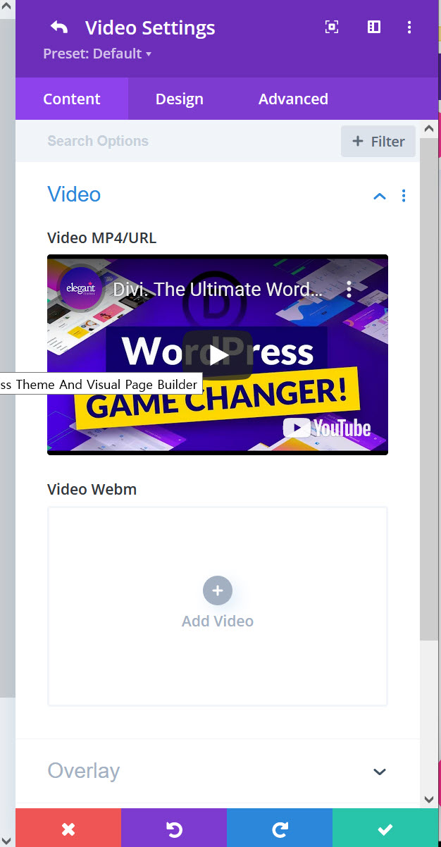 워드프레스 Divi 테마의 동영상 슬라이더