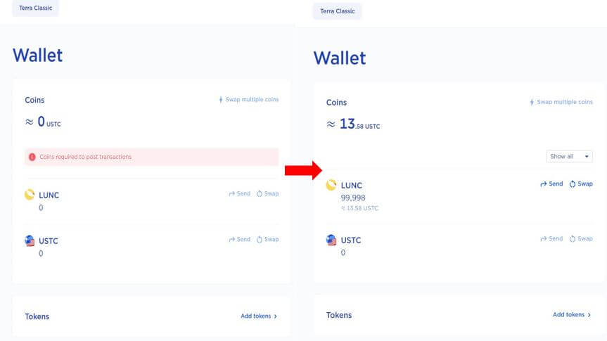 지갑에 입금 후 잔고반영-이미지