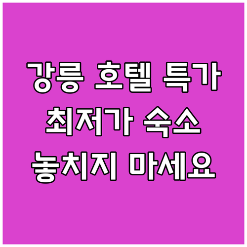 강릉 호텔 특가 프로모션 놓치지 마세