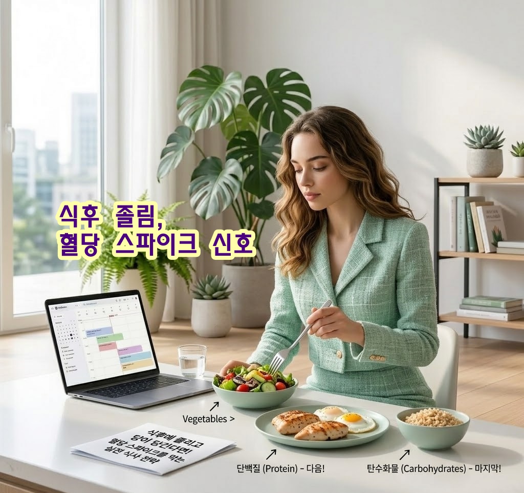 식후에 졸리고 당이 당긴다면! 혈당 스파이크를 막는 실전 식사 전략