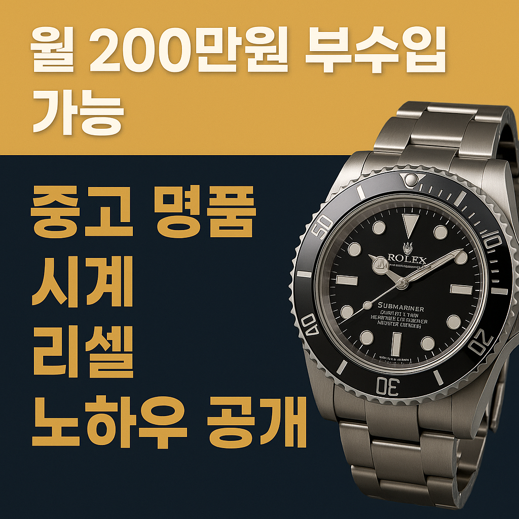 월 200만원 부수입 가능한 중고 명품 시계 리셀 노하우 공개