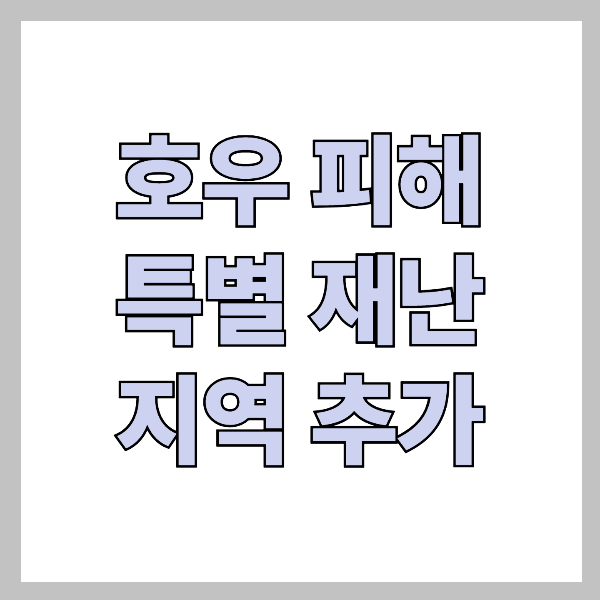 특별재난지역 추가 지정