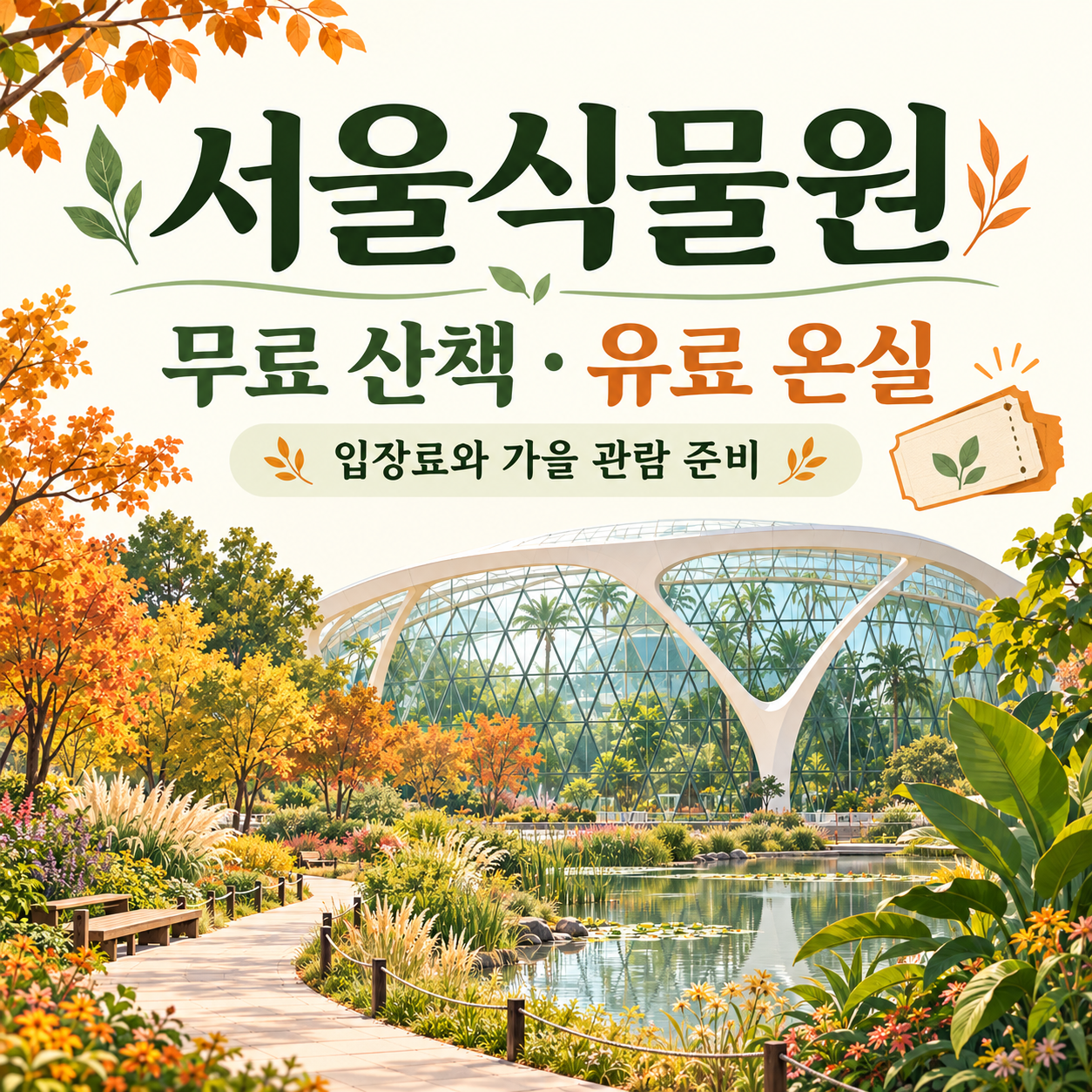 서울식물원 입장료와 무료 산책, 온실 관람 및 주차 준비
