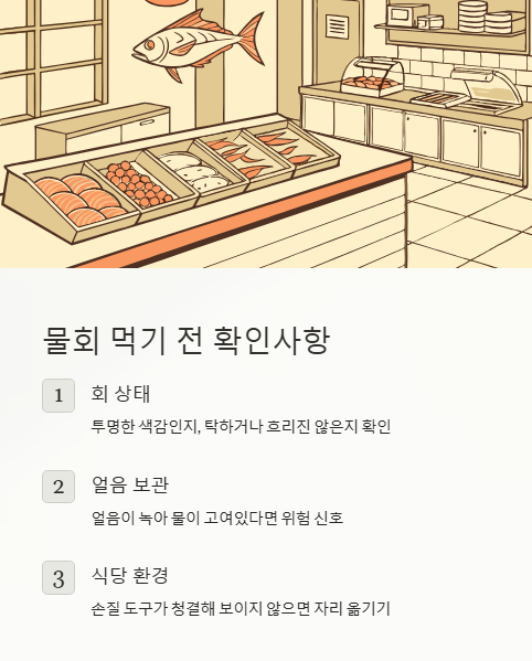 물회 먹기 전 확인사항