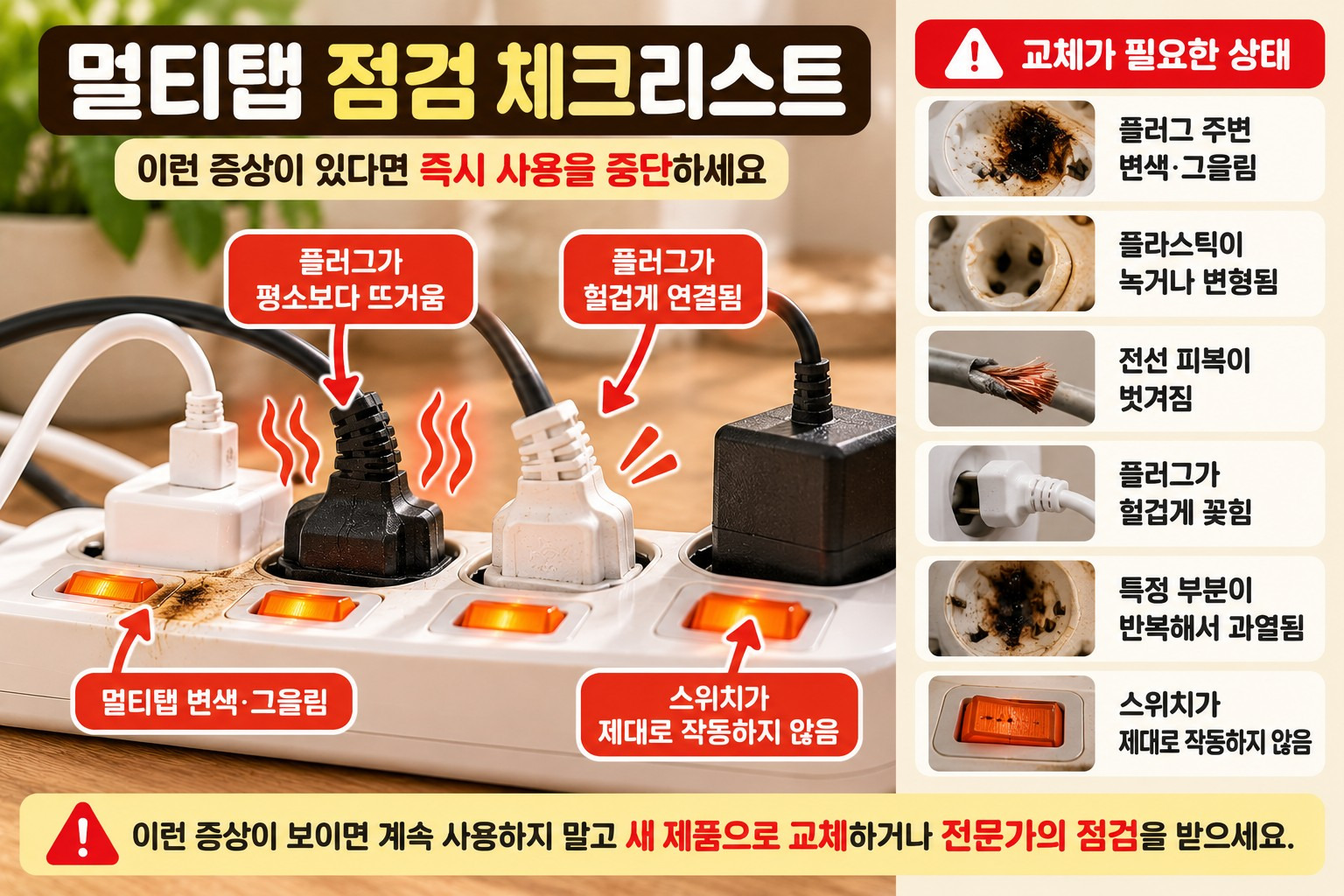 멀티탭 교체와 점검 체크리스트