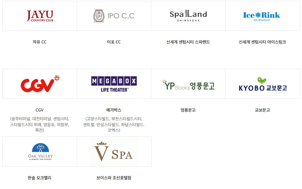 신세계상품권 레져문화 사용처