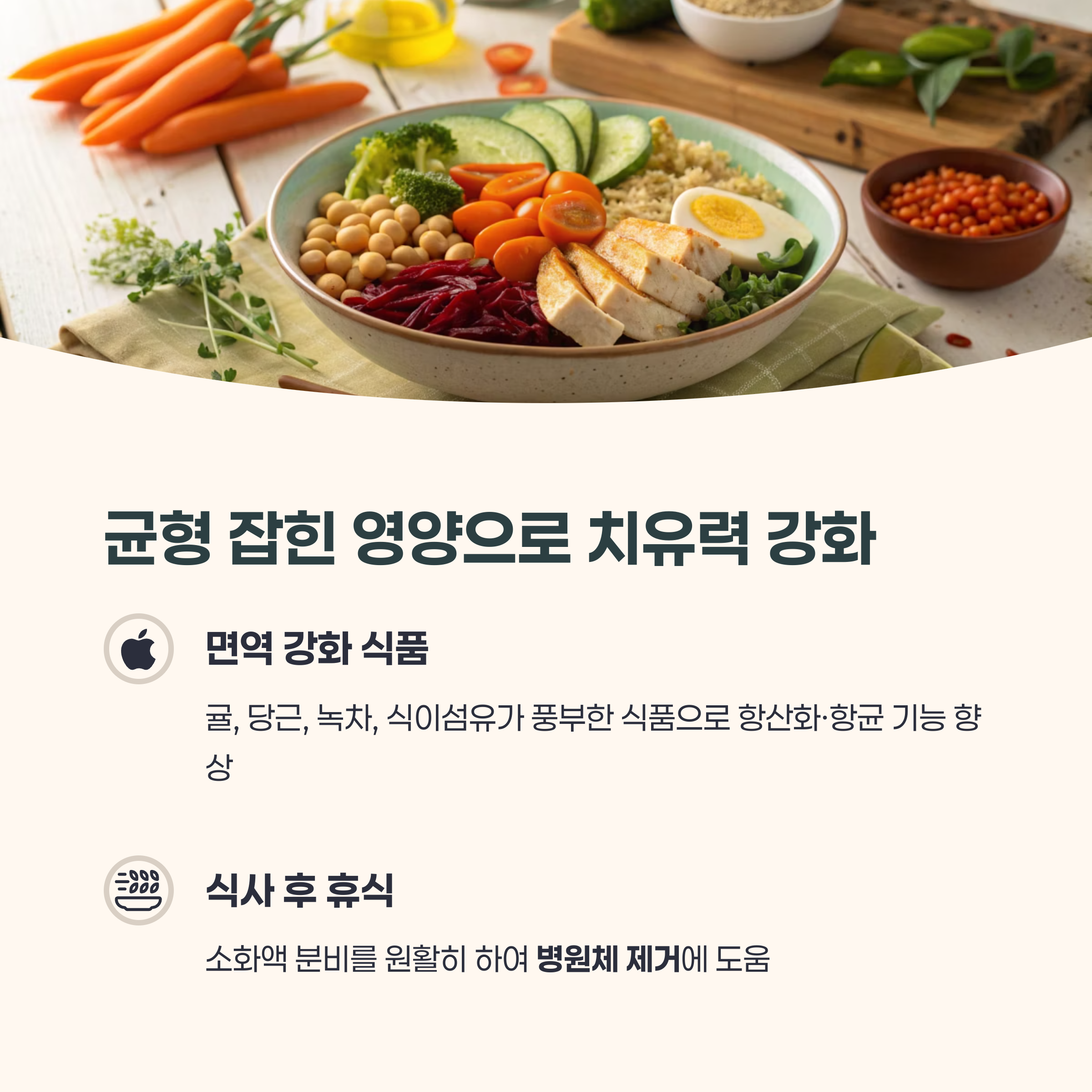 균형 잡힌 영양으로 치유력 강화