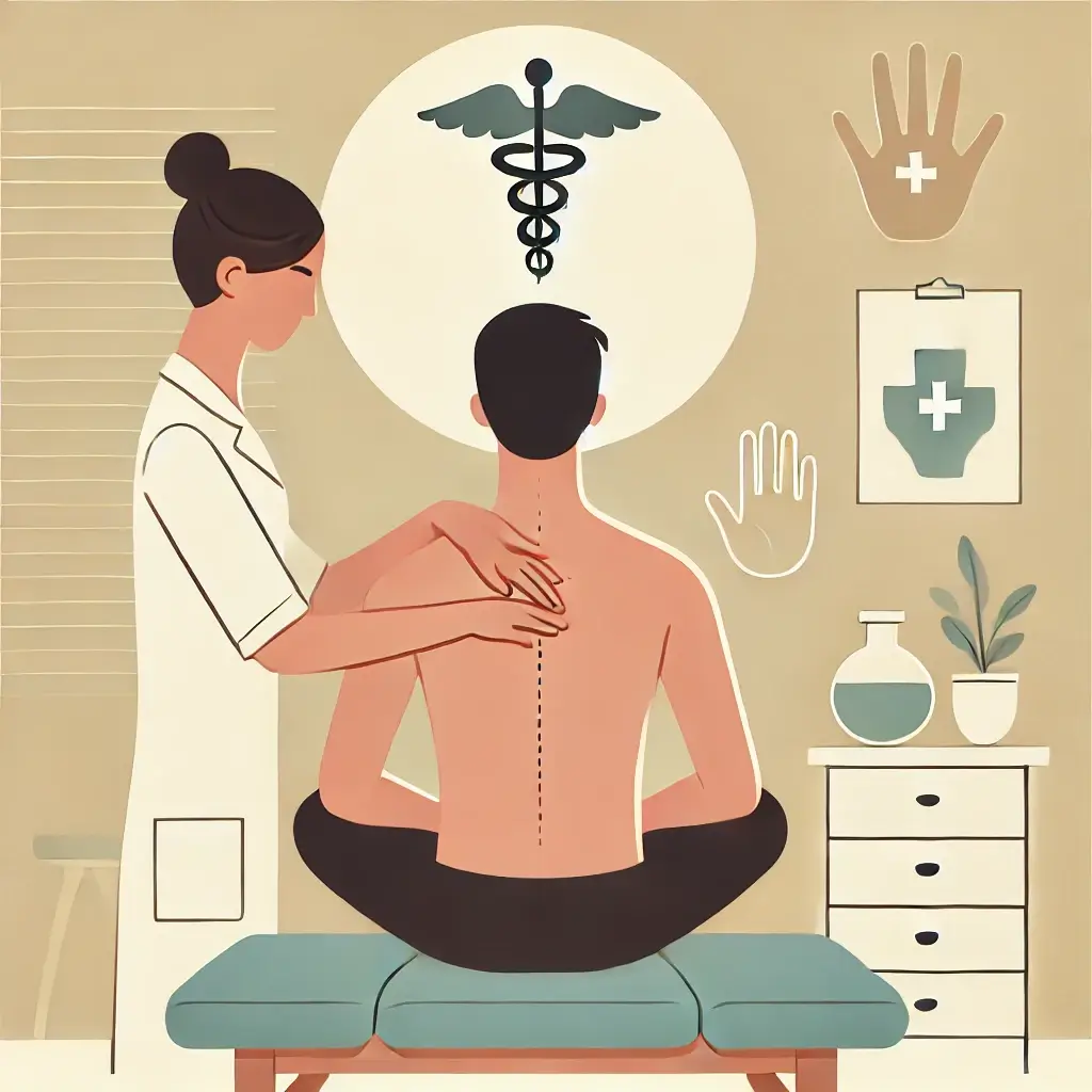 도수치료 과정과 특징을 설명하는 일러스트.