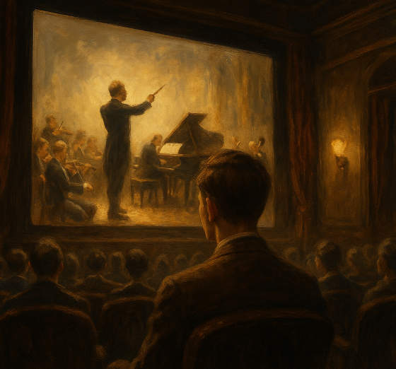 영화에서 나오는 클래식 보는 이미지