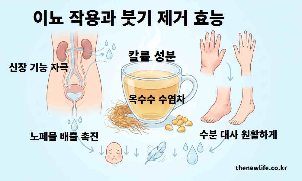 옥수수수염차 효능 이뇨 작용 붓기 제거