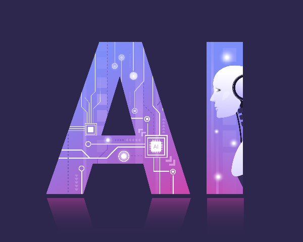 인공지능 기술 빅데이터를 AI 텍스트에 이미지로 표현