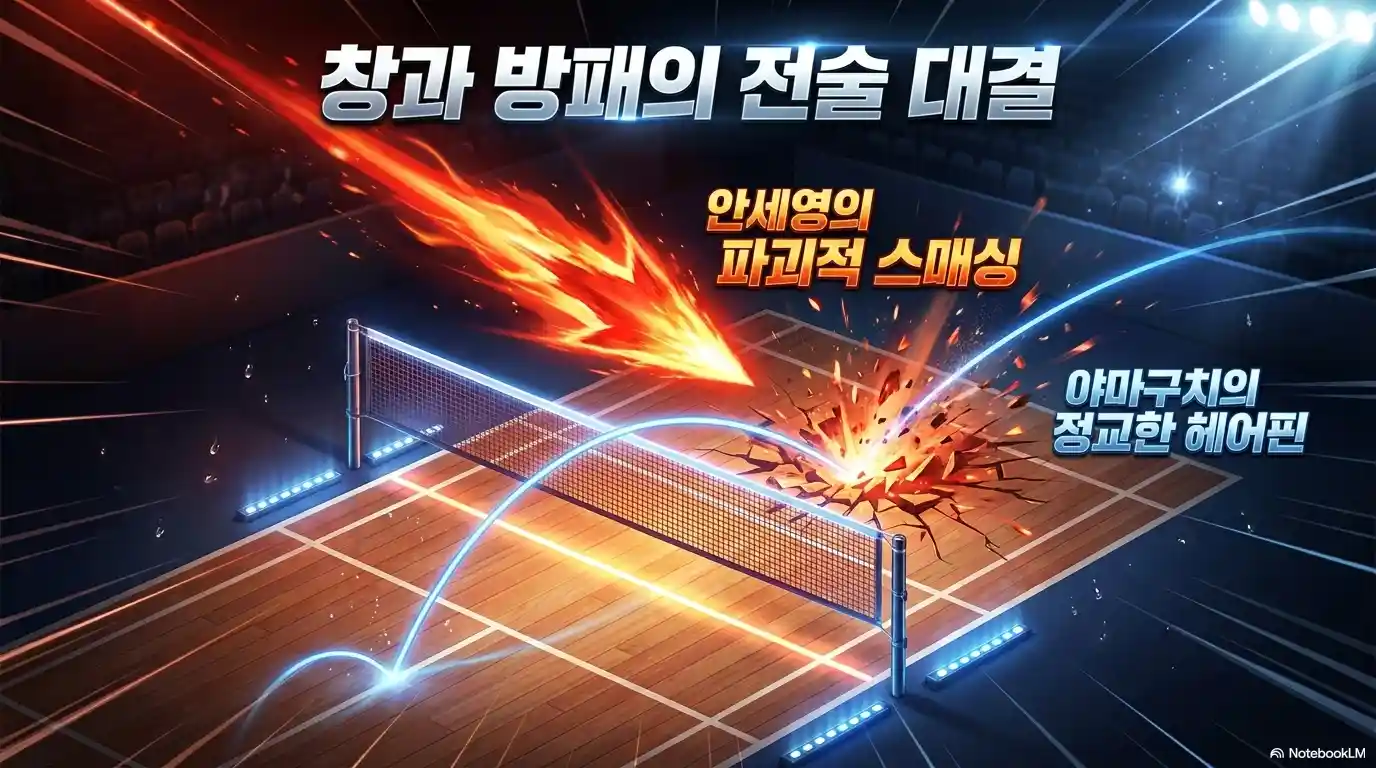안세영 파괴적 스매싱 대 야마구치 정교한 헤어핀 결승 전술 대결 - 싱가포르 오픈 배드민턴