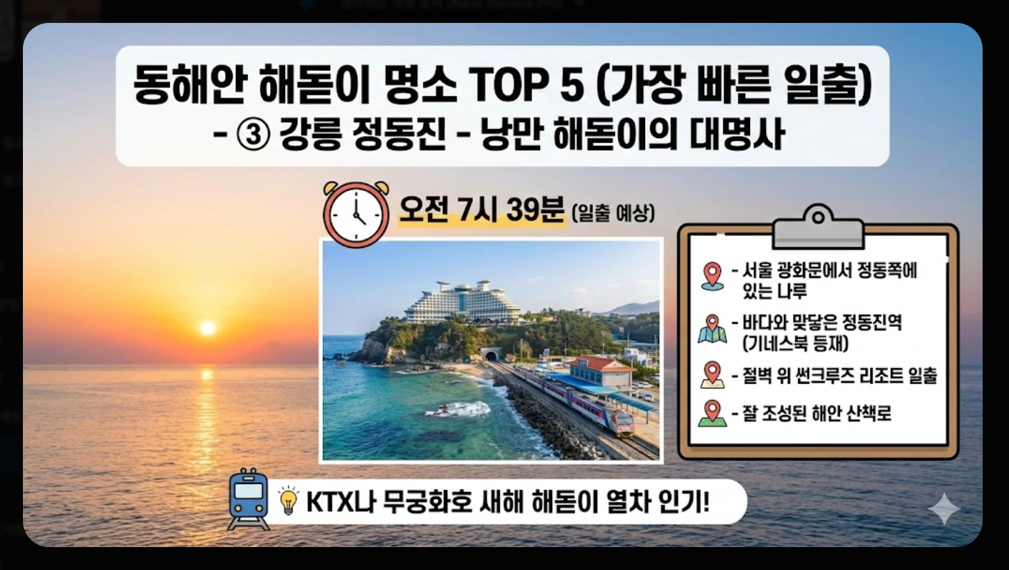 2026년 해돋이 시간 지역별 완벽 정리