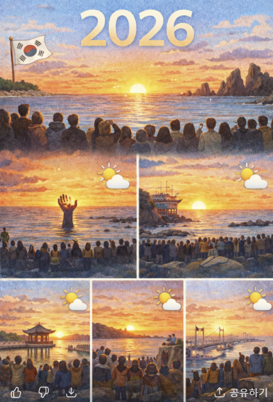 2026 새해 일출시간 안내|해돋이 명소별 일출시간 & 날씨 가이드 관련 사진