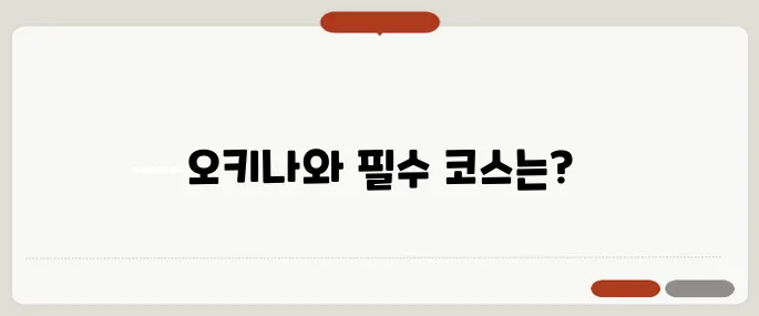 오키나와 여행 자유일정 필수 코스