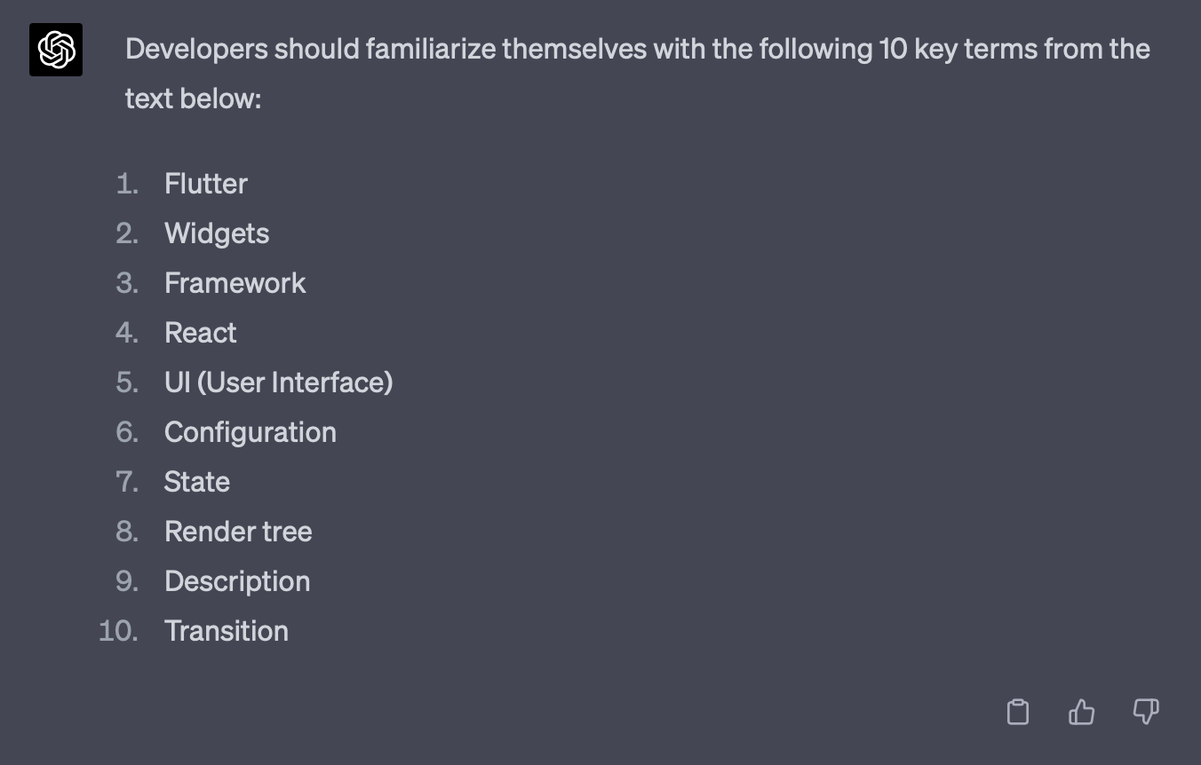 ChatGPT가 문단에서 추천해준 단어들