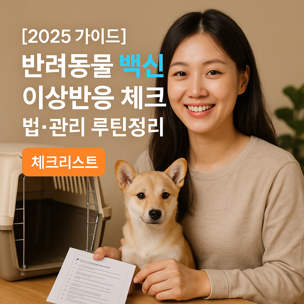 [2025 가이드] 반려동물 백신 ｜ 이상반응 체크법&middot;관리 루틴 핵심정리