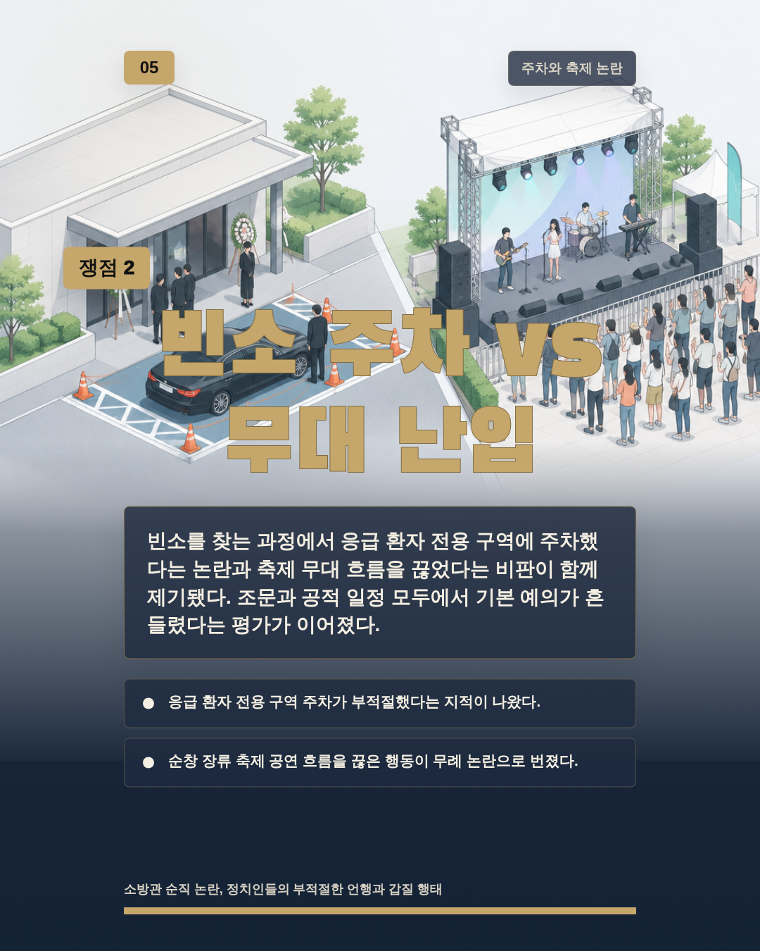 빈소 주차 vs 무대 난입