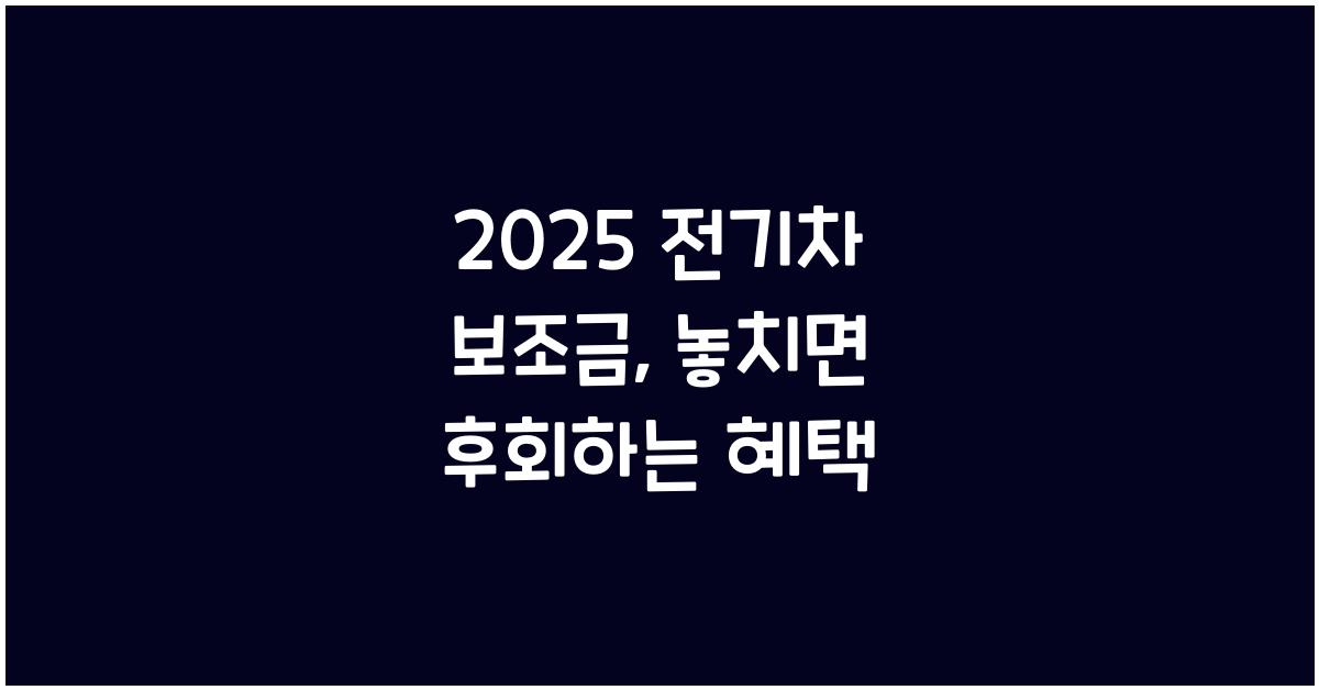 2025 전기차 보조금
