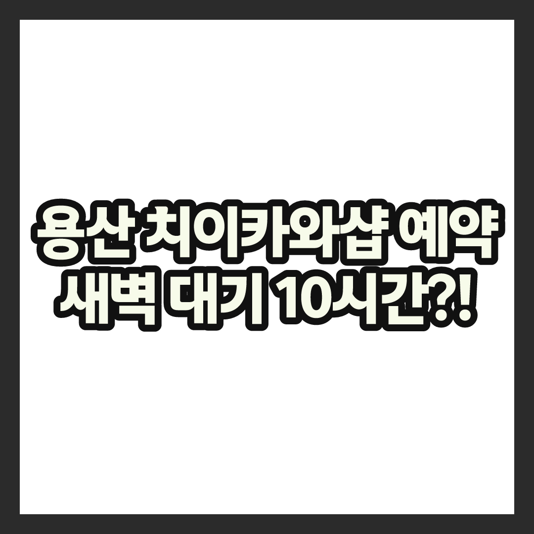 용산 치이카와샵 예약 방법, 오픈런 없이 들어가는 법 정리