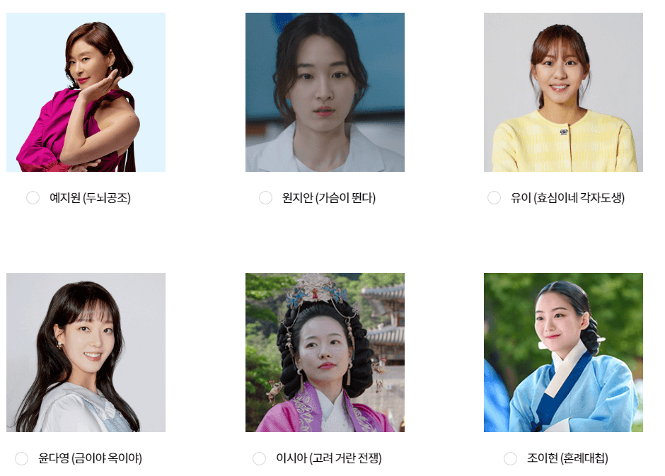 2023 KBS 연기대상 여자 인기상 후보