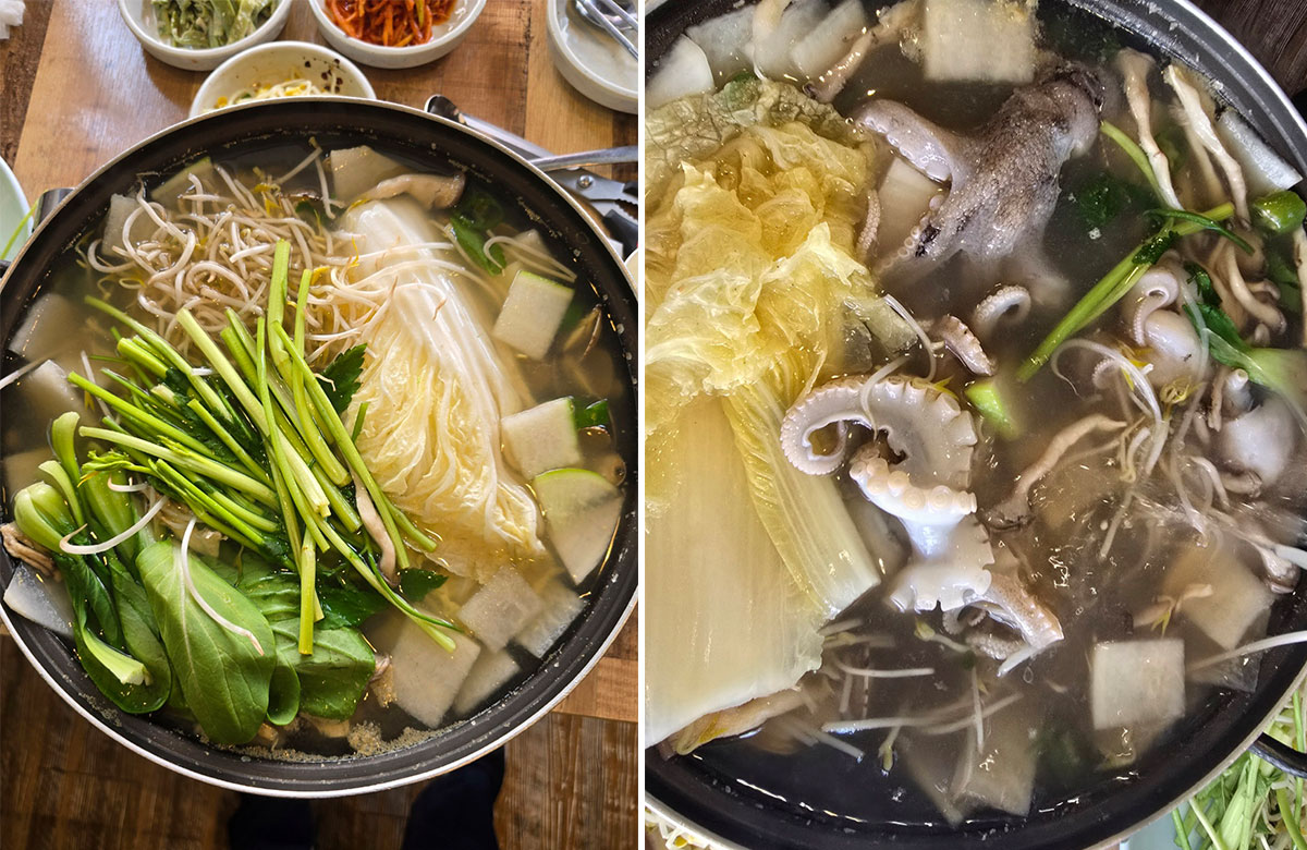 시원한 국물이 일품인 산 쭈꾸미 샤브샤브