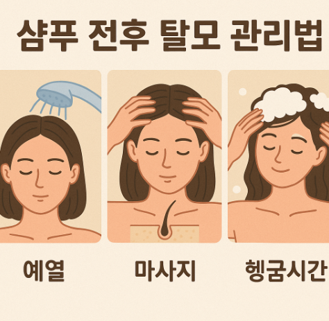 샴푸 전후 탈모 예방법