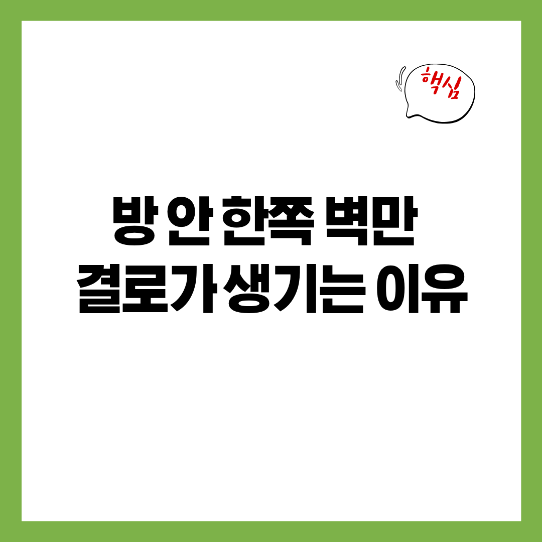 방 안에서 한쪽 벽만 유독 결로가 생기는 이유