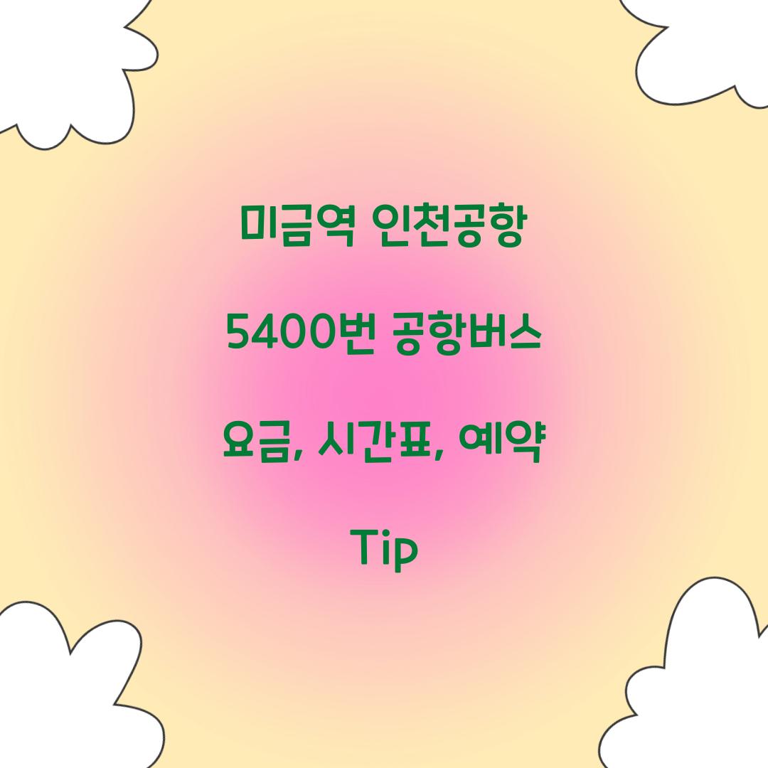 미금역 인천공항 5400번 공항버스