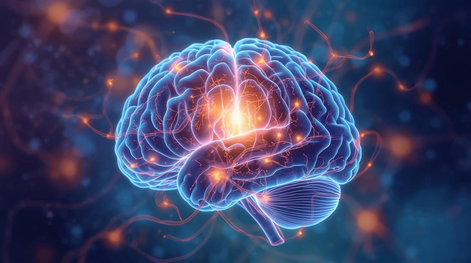 명상으로 뇌 활성화되는 모습을 표현