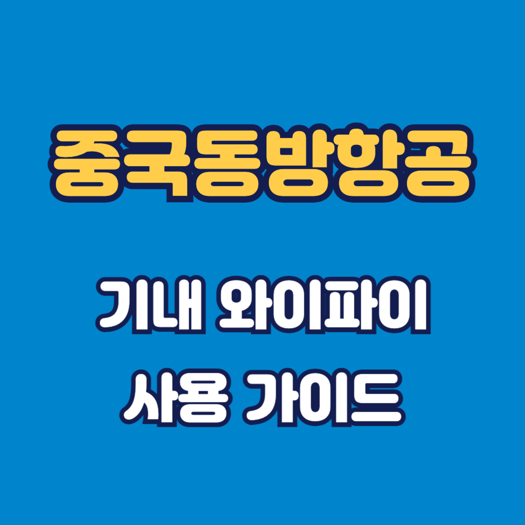 중국동방항공 기내 와이파이