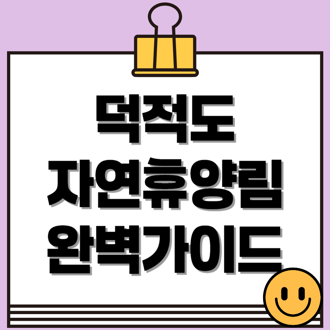 덕적도 자연휴양림으로 떠나자! - 배편부터 예약까지 완벽 가이드