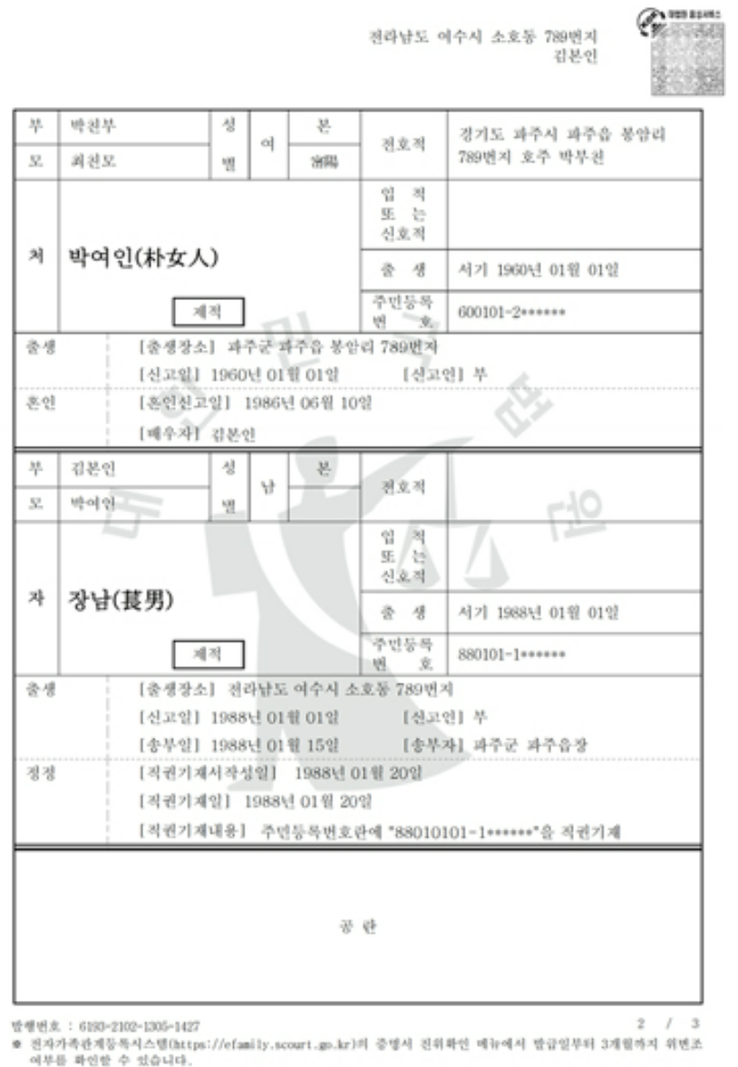 제적등본 인터넷발급방법