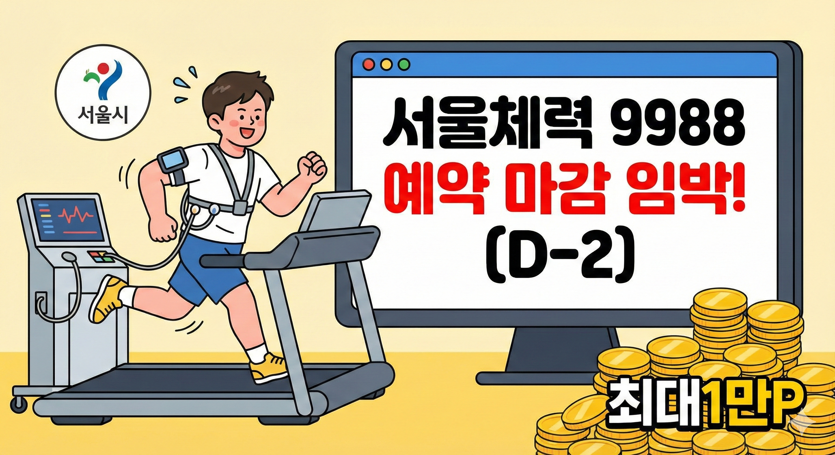 서울체력9988 예약 2분 만에 마감? 16일 광클 성공 꿀팁 (5천 포인트 받는 법)