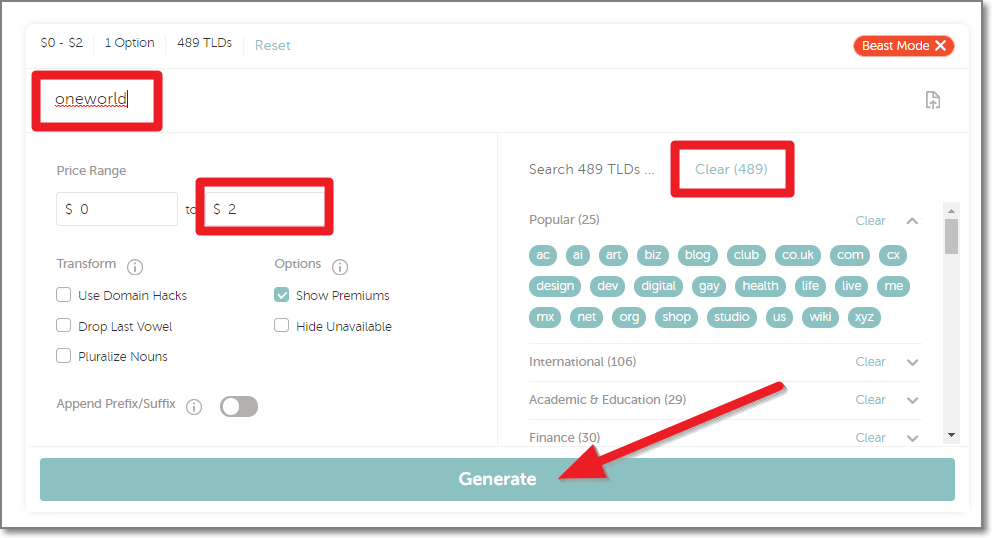 도메인-검색화면