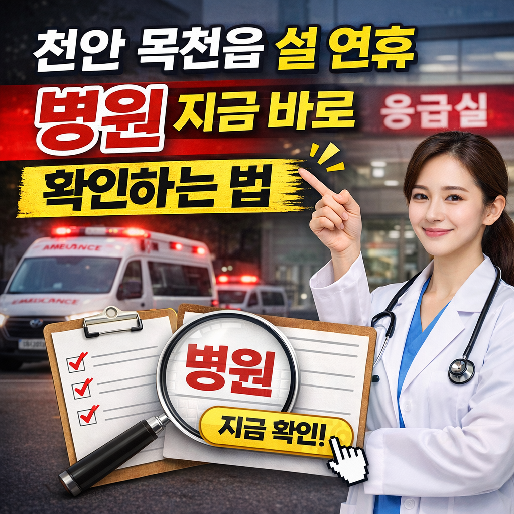 천안 목천읍 설 연휴 병원, 지금 바로 확인하는 법