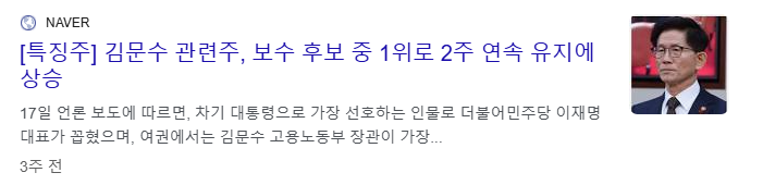 김문수 관련주