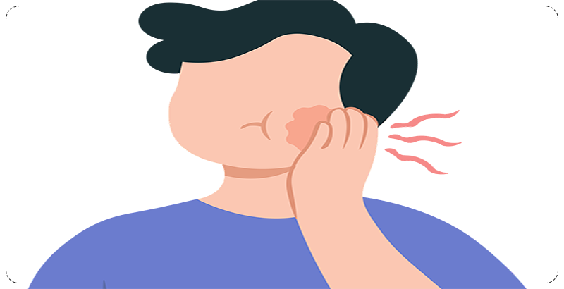 구내염 남자 일러스트