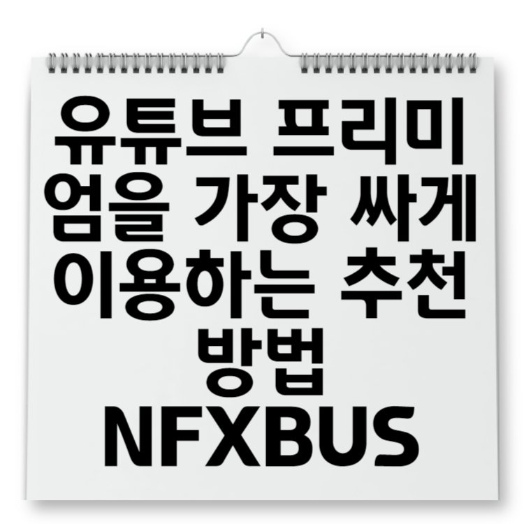 유튜브 프리미엄을 가장 싸게 이용하는 추천 방법 NFXBUS