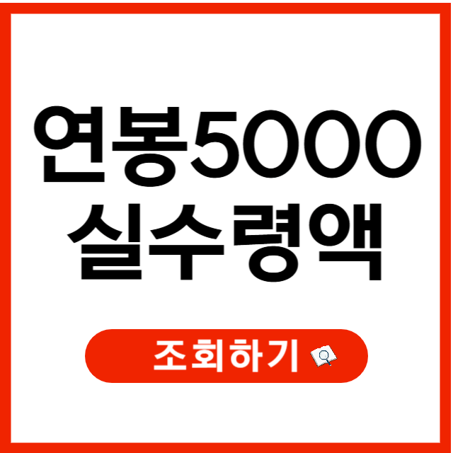 연봉 5000 실수령액, 연봉 실수령액 계산기