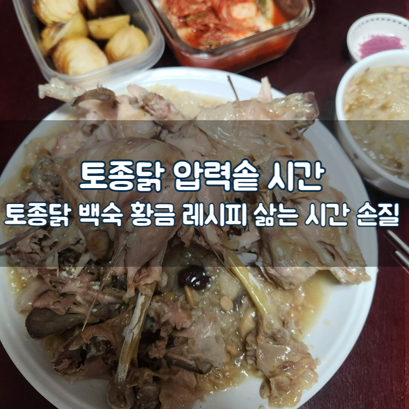 토종닭 압력솥 시간 통종닭백숙 황금레시피 압력솥에 삶는 시간 손질 총정리