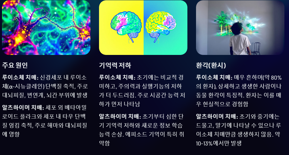 루이소체 치매와 알츠 하이머 치매의 차이