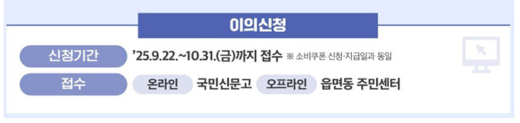 민생회복 소비쿠폰 이의신청 및 유의사항 : 민생회복 쿠폰 유의사항, 국민비서 알림서비스, 스미싱 주의