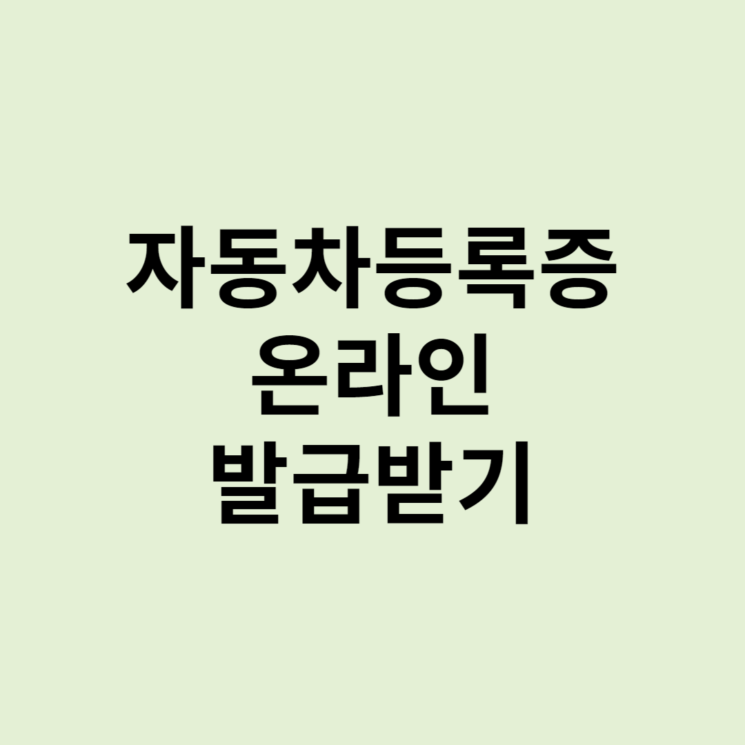 자동차등록증 인터넷발급