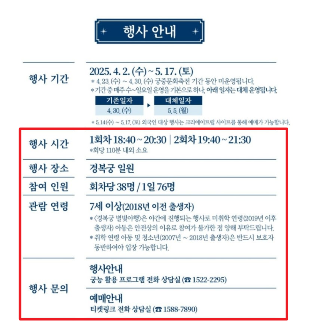 경복궁 별빛야행 예매